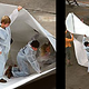 Illustration for article titled Giant Paper Boat Made from Tetrabriks, Allows Real Sailors on Board
